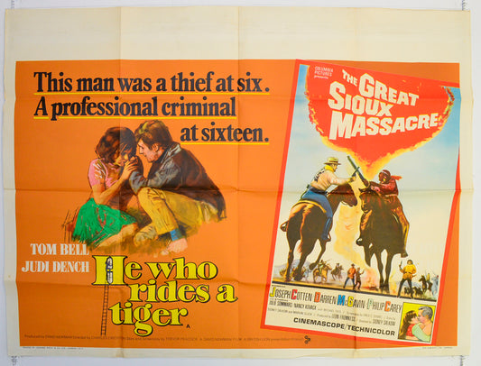 He Who Rides A Tiger / The Great Sioux Massacre  Original British Quad Poster - Film Poster - Movie Poster 