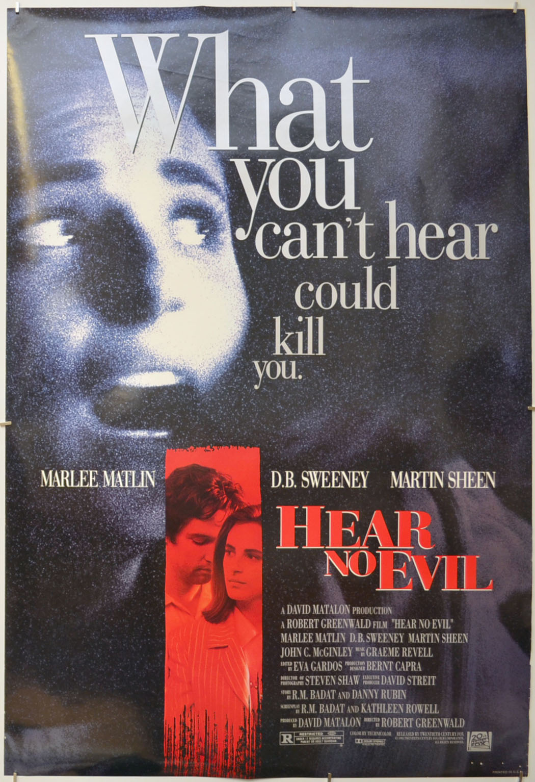 Hear No Evil Original One Sheet Poster - Film Poster - Movie Poster