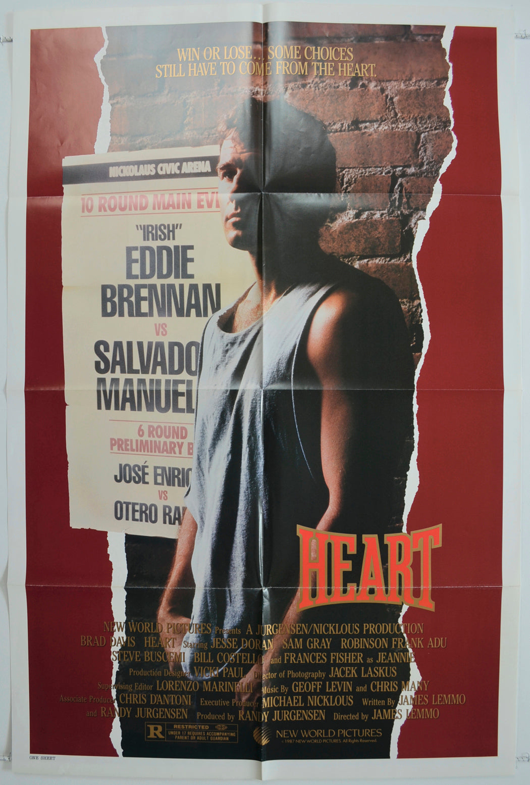 Heart  Original One Sheet Poster - Film Poster - Movie Poster 