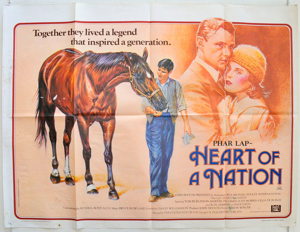 Phar Lap - Heart Of A Nation Original British Quad Poster - Film Poster - Movie Poster 