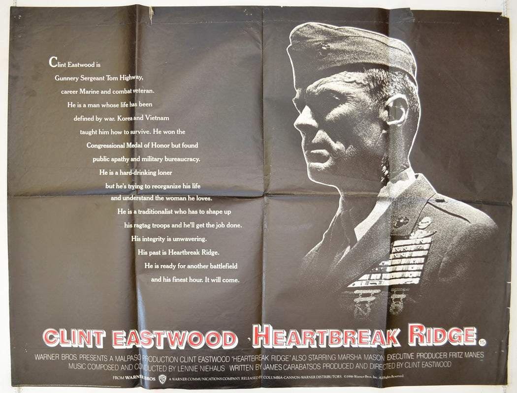 Heartbreak Ridge Original Quad Poster - Film Poster - Movie Poster  