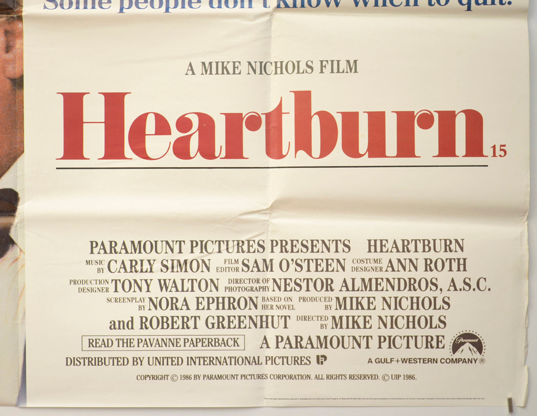 HEARTBURN (Bottom Right) Cinema Quad Movie Poster 