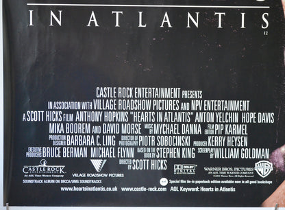 HEARTS IN ATLANTIS (Bottom Left) Cinema Quad Movie Poster 