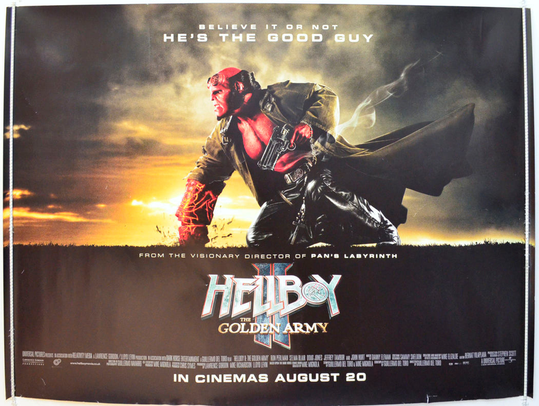 Hellboy 2 : The Golden Army Original British Quad Poster - Film Poster - Movie Poster 