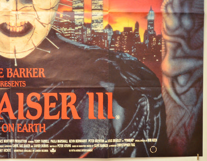 HELLRAISER III - HELL ON EARTH (Bottom Right) Cinema Quad Movie Poster 