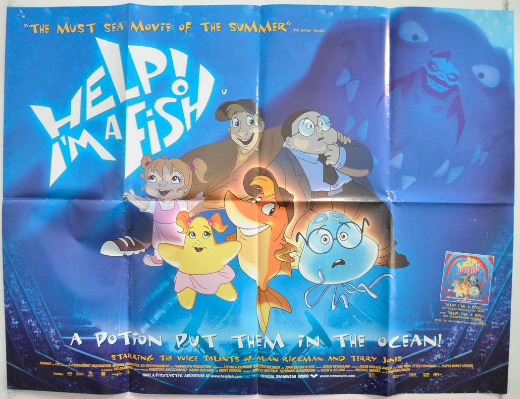 Help I m A Fish Original British Quad Poster Film Poster Movie help i m a fish original british quad poster film poster movie