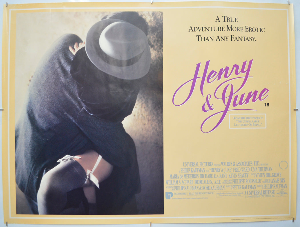 Henry And June Original Quad Poster - Film Poster - Movie Poster