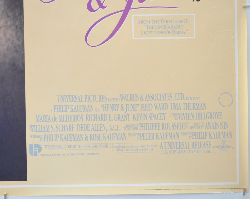 HENRY AND JUNE (Bottom Right) Cinema Quad Movie Poster 