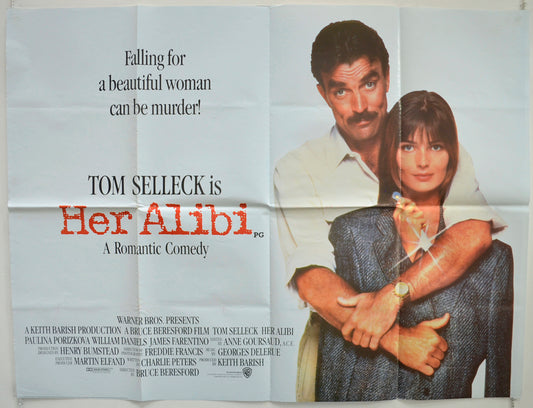 Her Alibi  Original British Quad Poster - Film Poster - Movie Poster 