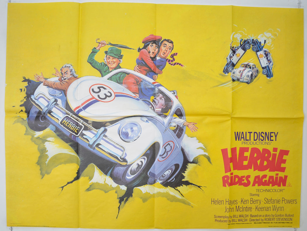 Herbie Rides Again  Original Quad Poster - Film Poster - Movie Poster 