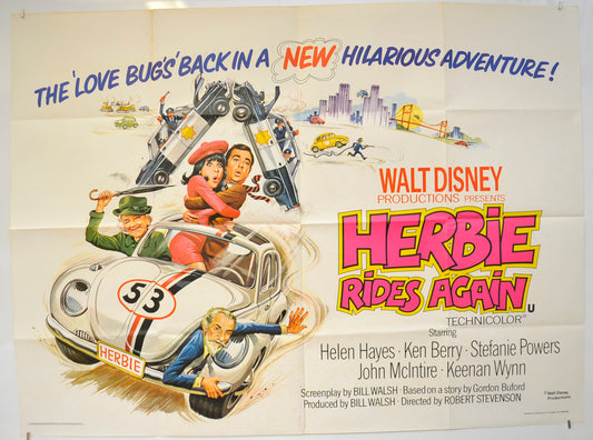 Herbie Rides Again  Original Quad Poster - Film Poster - Movie Poster