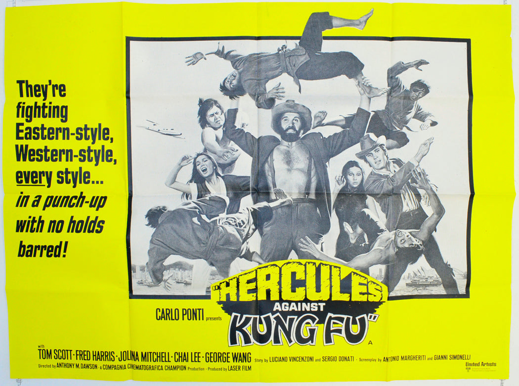 Hercules Against Kung Fu  Original British Quad Poster - Film Poster - Movie Poster 