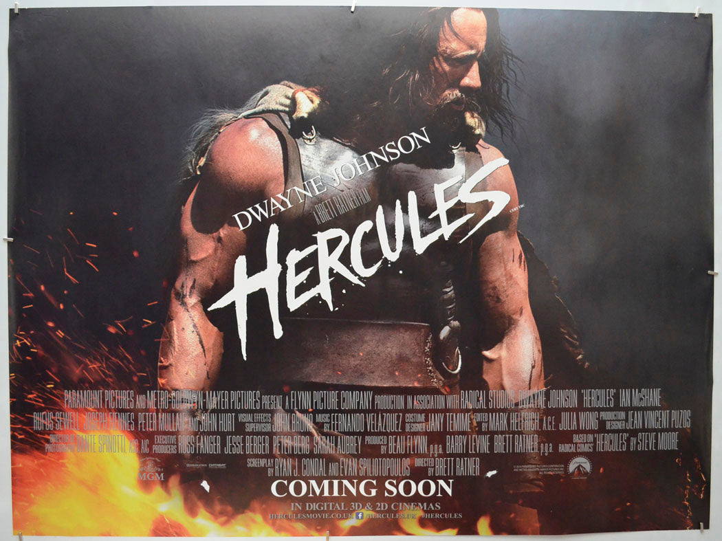 Hercules (Dwayne Johnson Teaser / Advance Version) Original Quad Poster - Film Poster - Movie Poster