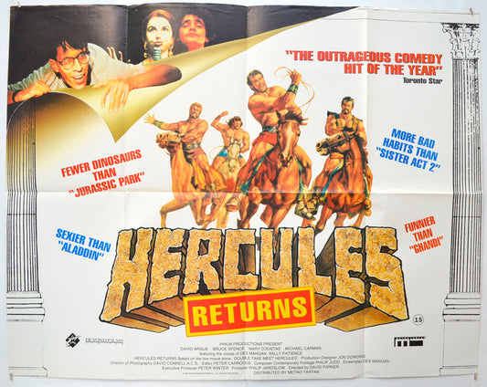 Hercules Returns Original Quad Poster - Film Poster - Movie Poster