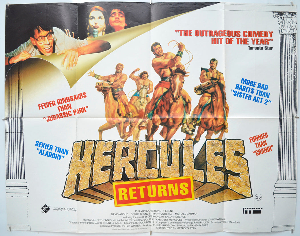 Hercules Returns Original Quad Poster - Film Poster - Movie Poster