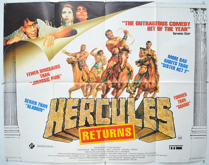 Hercules Returns Original Quad Poster - Film Poster - Movie Poster