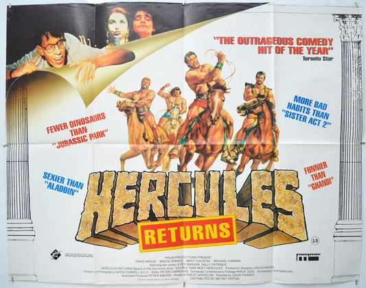 Hercules Returns Original Quad Poster - Film Poster - Movie Poster