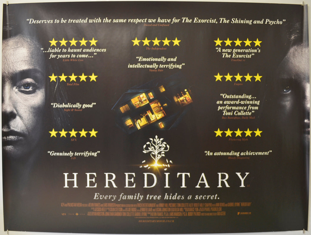 Hereditary (Reviews Version)  Original Quad Poster - Film Poster - Movie Poster