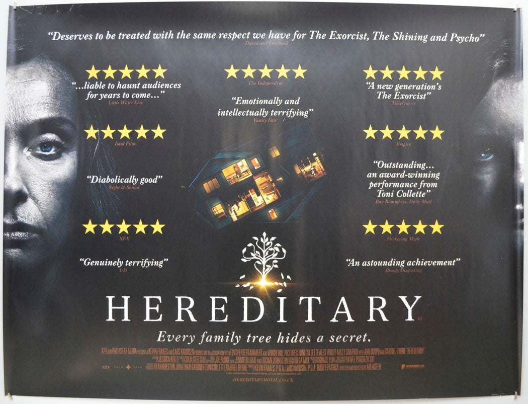 Hereditary (Reviews Version)  Original Quad Poster - Film Poster - Movie Poster