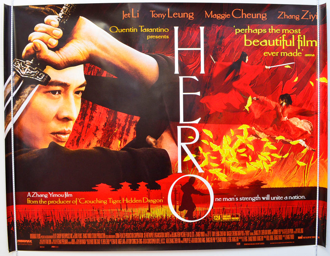 Hero  (a.k.a Ying xiong)   Original British Quad Poster - Film Poster - Movie Poster 