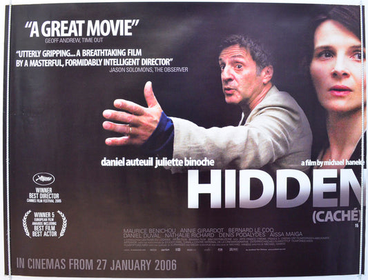 Hidden  (a.k.a. Cache)   Original British Quad Poster - Film Poster - Movie Poster 