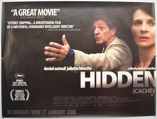 Hidden (a.k.a. Cache)  Original Quad Poster - Film Poster - Movie Poster