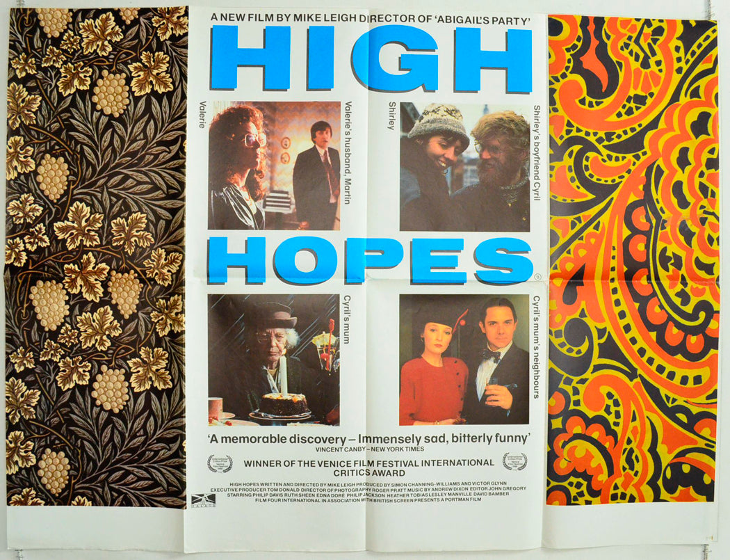 High Hopes Original British Quad Poster - Film Poster - Movie Poster 