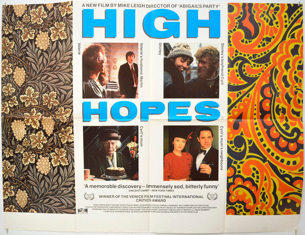 High Hopes Original Quad Poster - Film Poster - Movie Poster