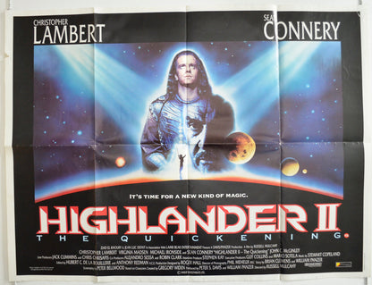 Highlander II : The Quickening  Original British Quad Poster - Film Poster - Movie Poster 