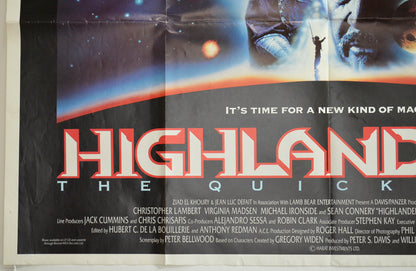 HIGHLANDER II : THE QUICKENING (Bottom Left) Cinema Quad Movie Poster 