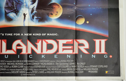 HIGHLANDER II : THE QUICKENING (Bottom Right) Cinema Quad Movie Poster 