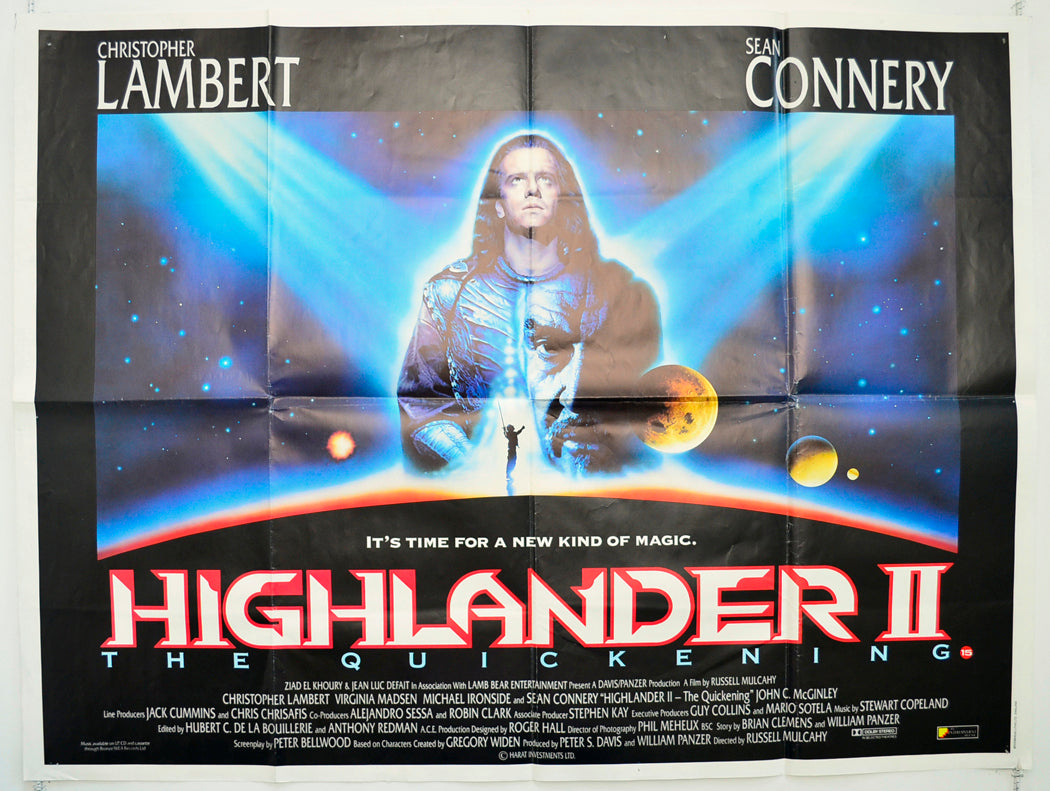 Highlander II : The Quickening Original Quad Poster - Film Poster - Movie Poster  