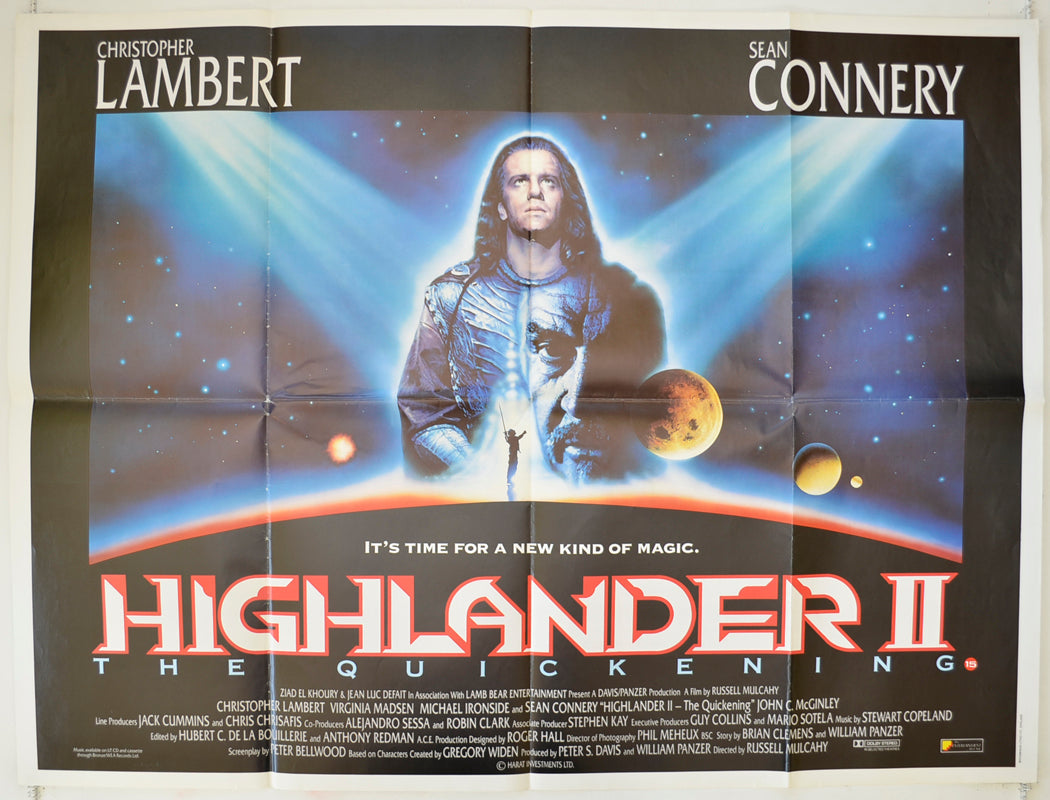 Highlander II : The Quickening Original Quad Poster - Film Poster - Movie Poster  