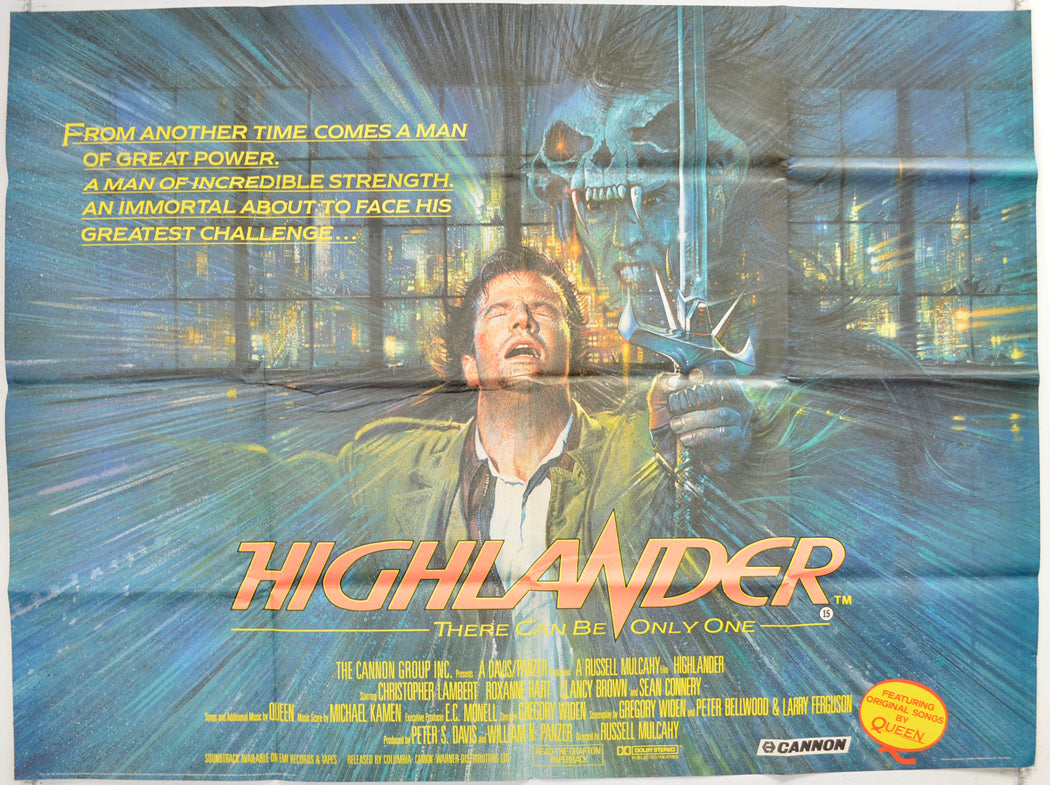 Highlander  Original Quad Poster - Film Poster - Movie Poster 