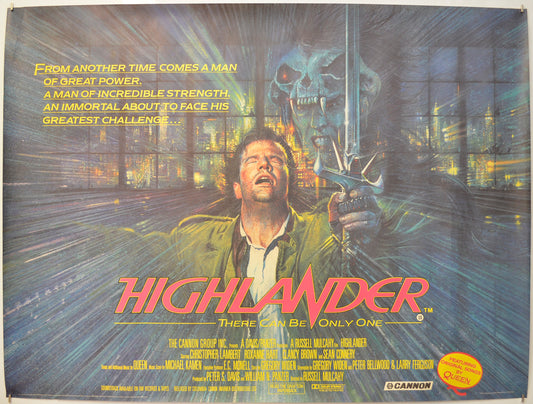 Highlander Original Quad Poster - Film Poster - Movie Poster