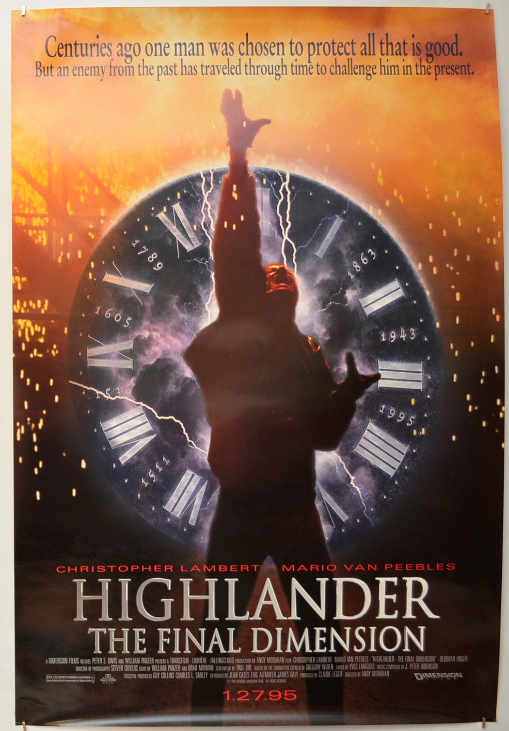 Highlander : The Final Dimension (a.k.a. Highlander III: The Sorcerer)  Original One Sheet Poster - Film Poster - Movie Poster