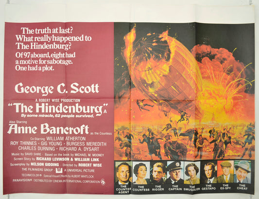 The Hindenburg  Original Quad Poster - Film Poster - Movie Poster