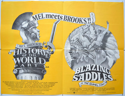 History Of The World Part 1 / Blazing Saddles (Double Bill) Original Quad Poster - Film Poster - Movie Poster