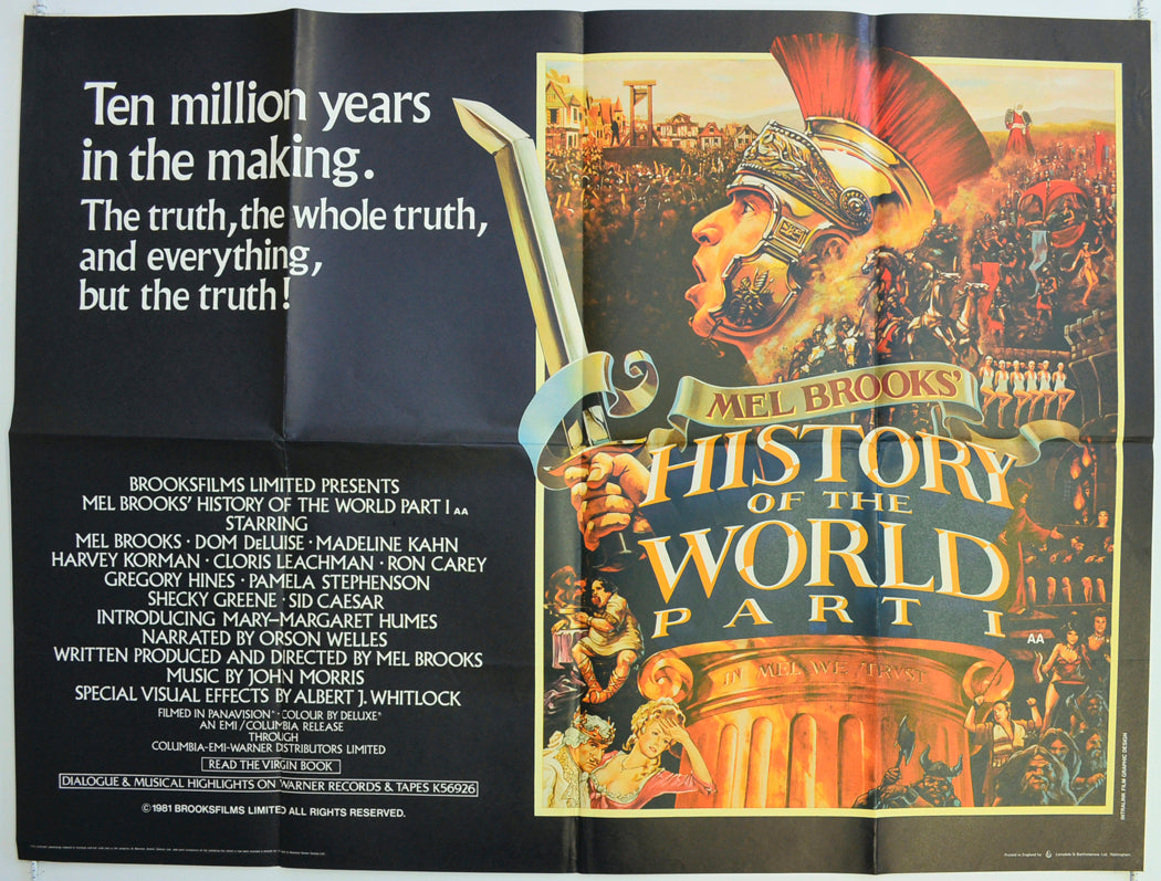 History Of The World Part 1  Original British Quad Poster - Film Poster - Movie Poster 