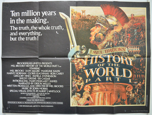 History Of The World Part 1  Original British Quad Poster - Film Poster - Movie Poster 