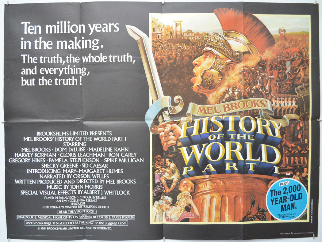 History Of The World Part 1 - Original Quad Poster - Film Poster - Movie Poster