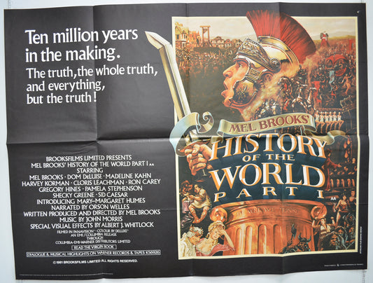 History Of The World Part 1 Original Quad Poster - Film Poster - Movie Poster  