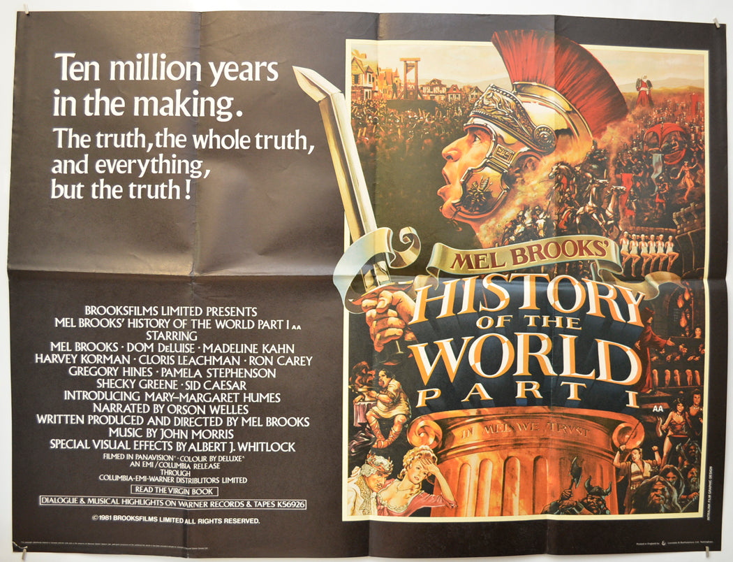 History Of The World Part 1 Original Quad Poster - Film Poster - Movie Poster