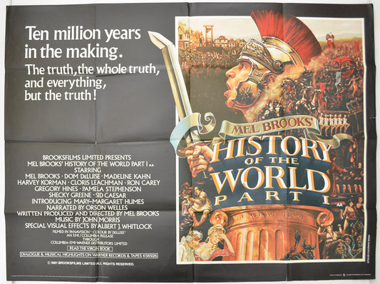 History Of The World Part 1 Original Quad Poster - Film Poster - Movie Poster  