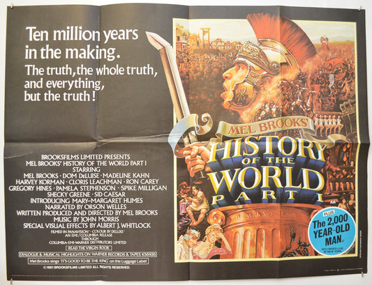 History Of The World Part 1 Original Quad Poster - Film Poster - Movie Poster