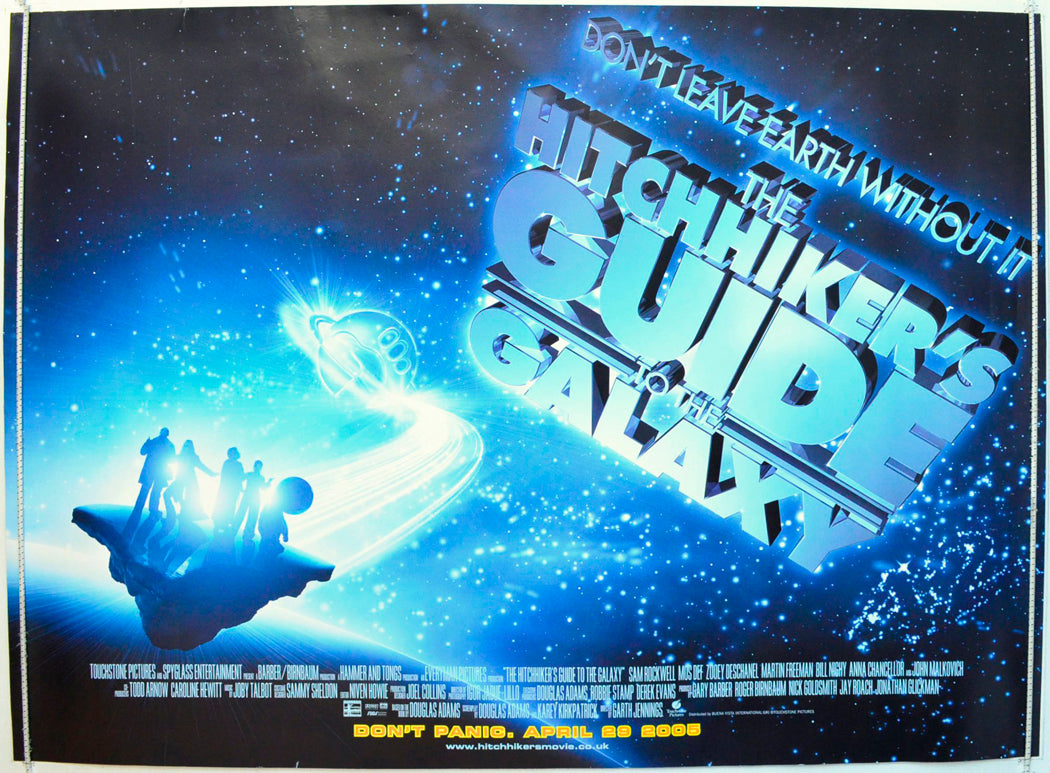 The Hitchhiker's Guide To The Galaxy Original British Quad Poster - Film Poster - Movie Poster 