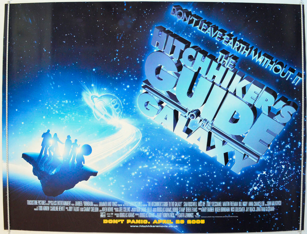 The Hitchhiker's Guide To The Galaxy Original British Quad Poster - Film Poster - Movie Poster 