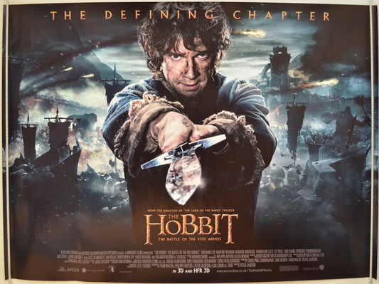 Hobbit : The Battle Of The Five Armies  Original Quad Poster - Film Poster - Movie Poster 