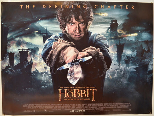 The Hobbit : The Battle Of The Five Armies  Original Quad Poster - Film Poster - Movie Poster