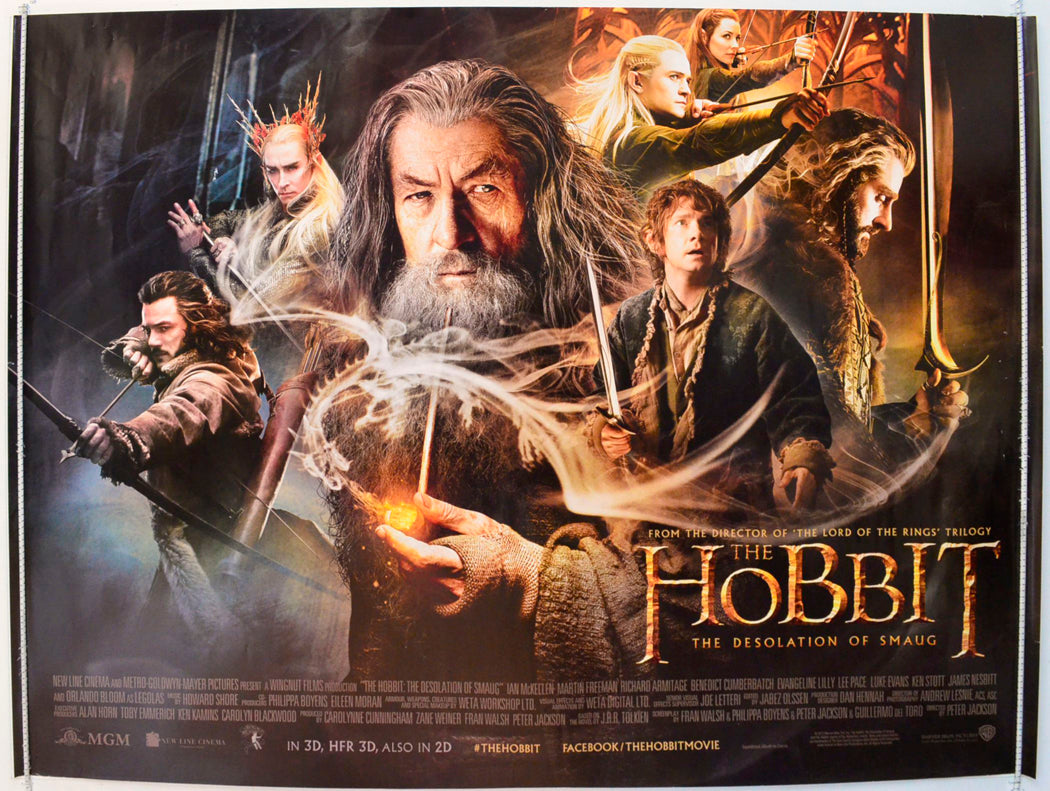 The Hobbit : The Desolation Of Smaug Original British Quad Poster - Film Poster - Movie Poster 